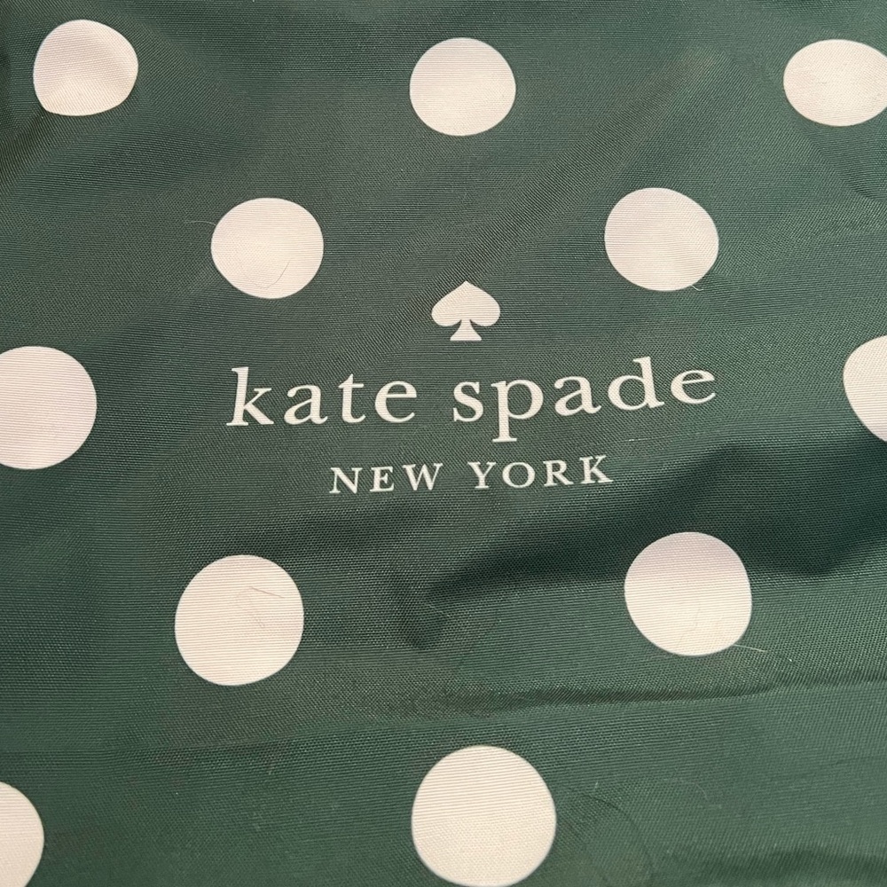 Kate Spade Green-White Polka Dots Canvas Tote XL Bag - Picture 2 of 5